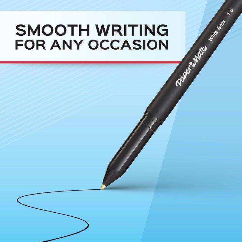Papermate Ballpoint Pens Write Bros. Black Ink Pens Medium Point (1.0mm) 60 Count - Image 5